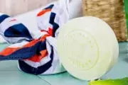 Bleu blanc mousse savon lait de chèvre argile